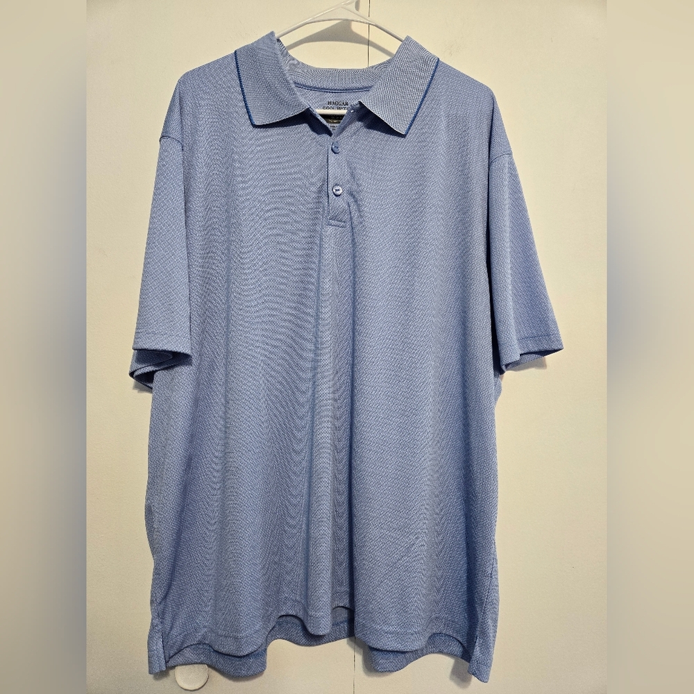 Haggar Men's Blue‎ Stretch Comfort Quick Dry Performance Polo Shirt Size XXL